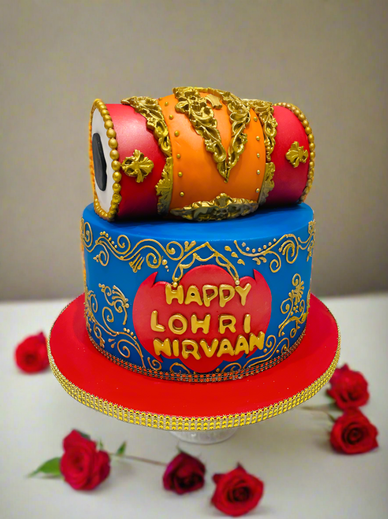Dhol Lohri Fondant Cake