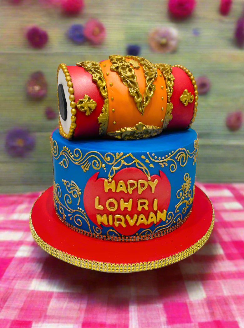 Dhol Lohri Fondant Cake