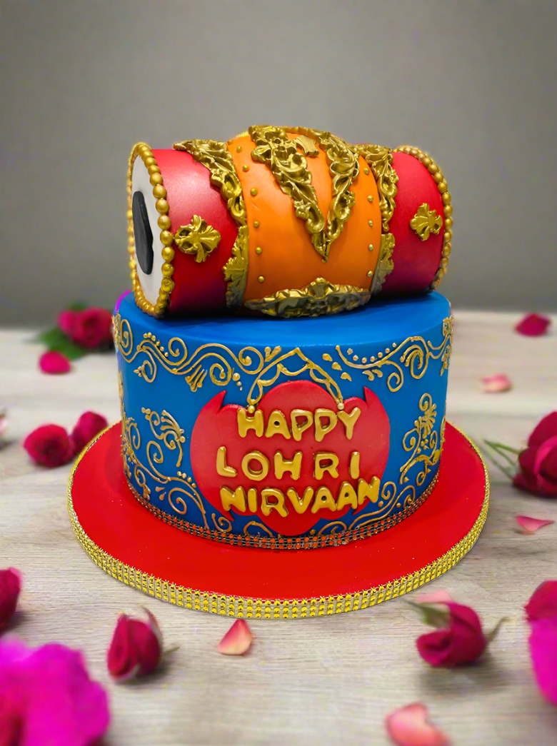 Dhol Lohri Fondant Cake