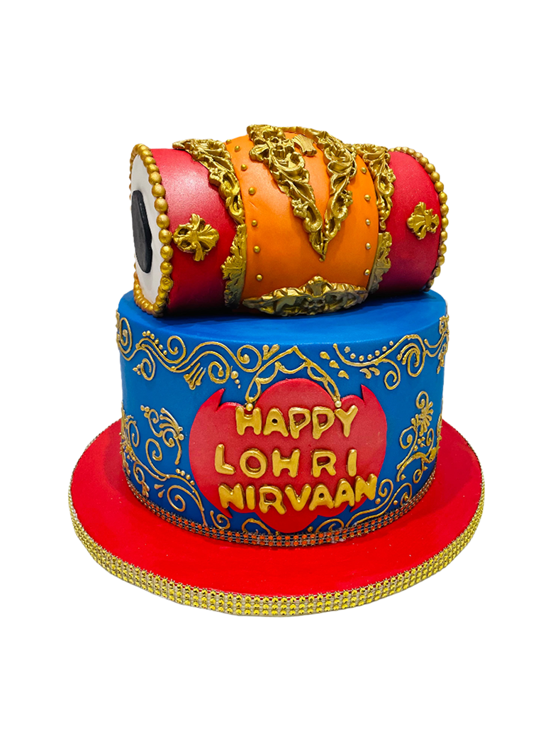 Dhol Lohri Fondant Cake
