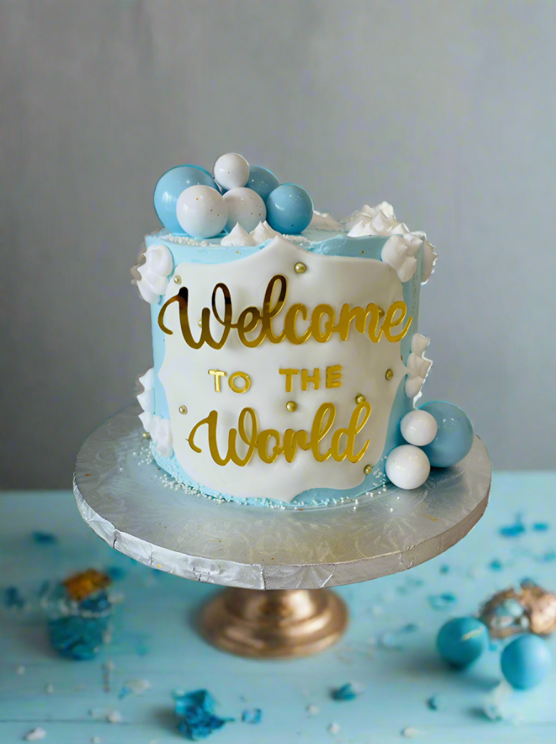 Dhruv Welcome To The World Cream Cake