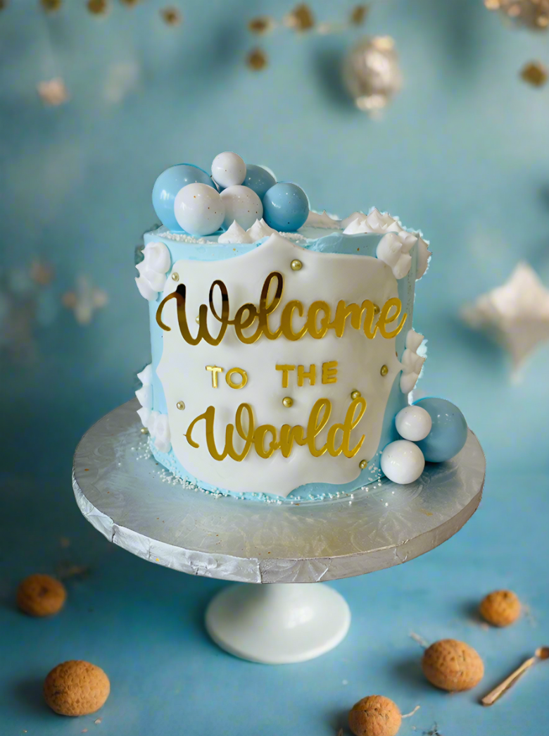 Dhruv Welcome To The World Cream Cake