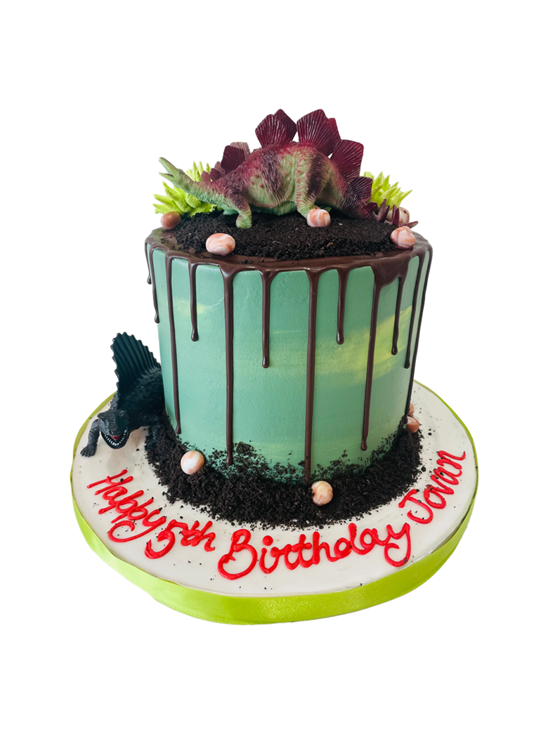 Dinosaur Drizzle Cream Cake