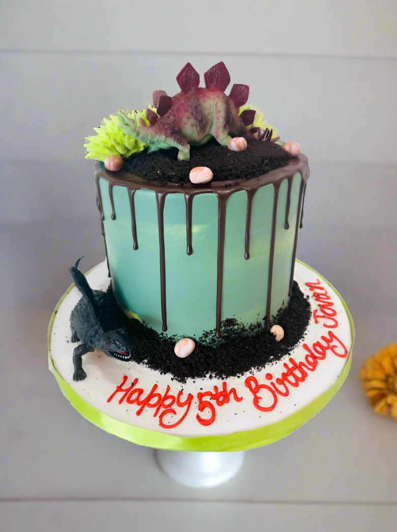 Dinosaur Drizzle Cream Cake