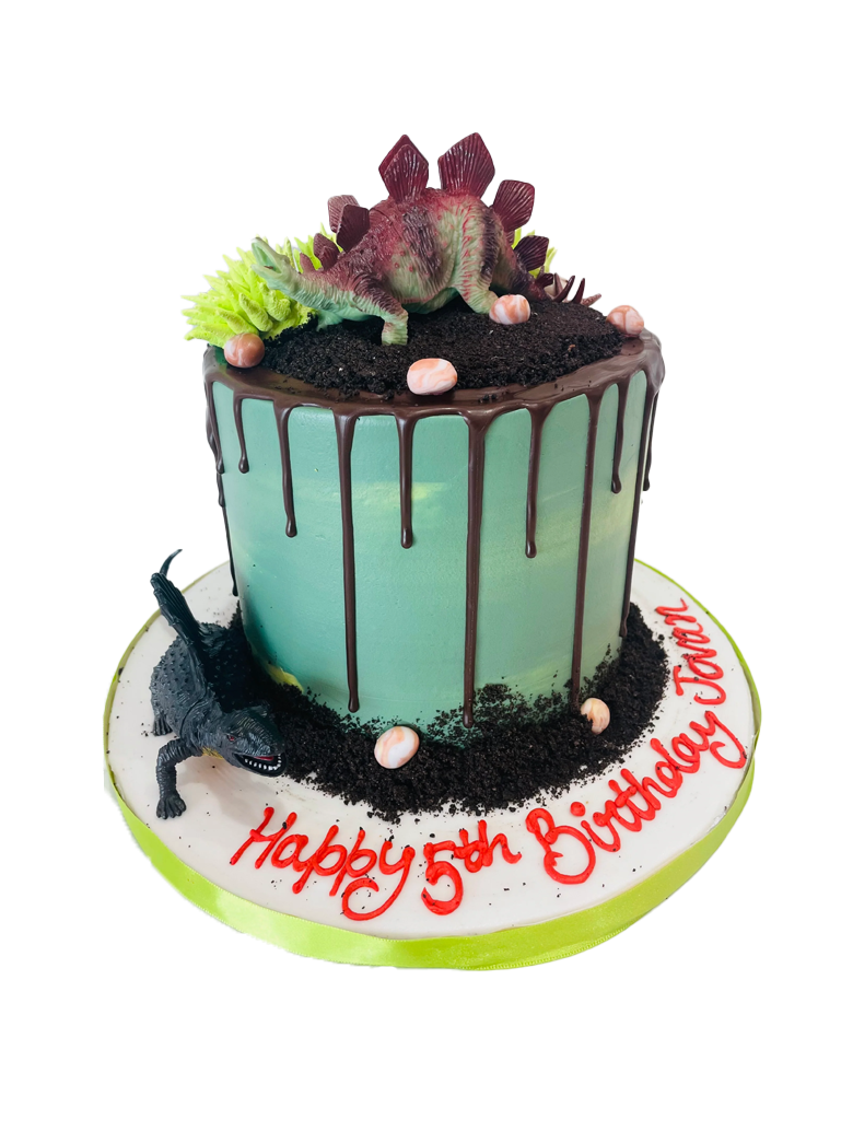Dinosaur Drizzle Cream Cake