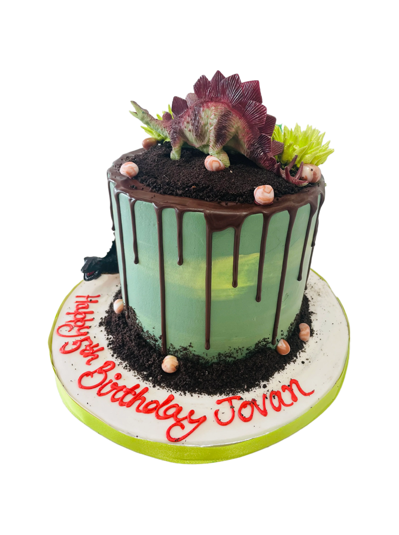 Dinosaur Drizzle Cream Cake