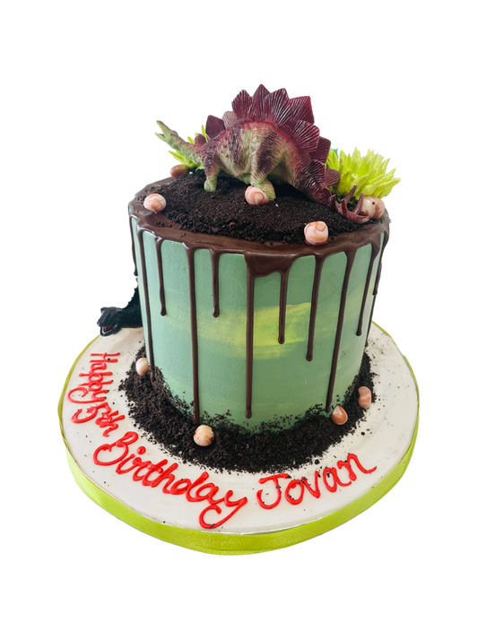 Dinosaur Drizzle Cream Cake
