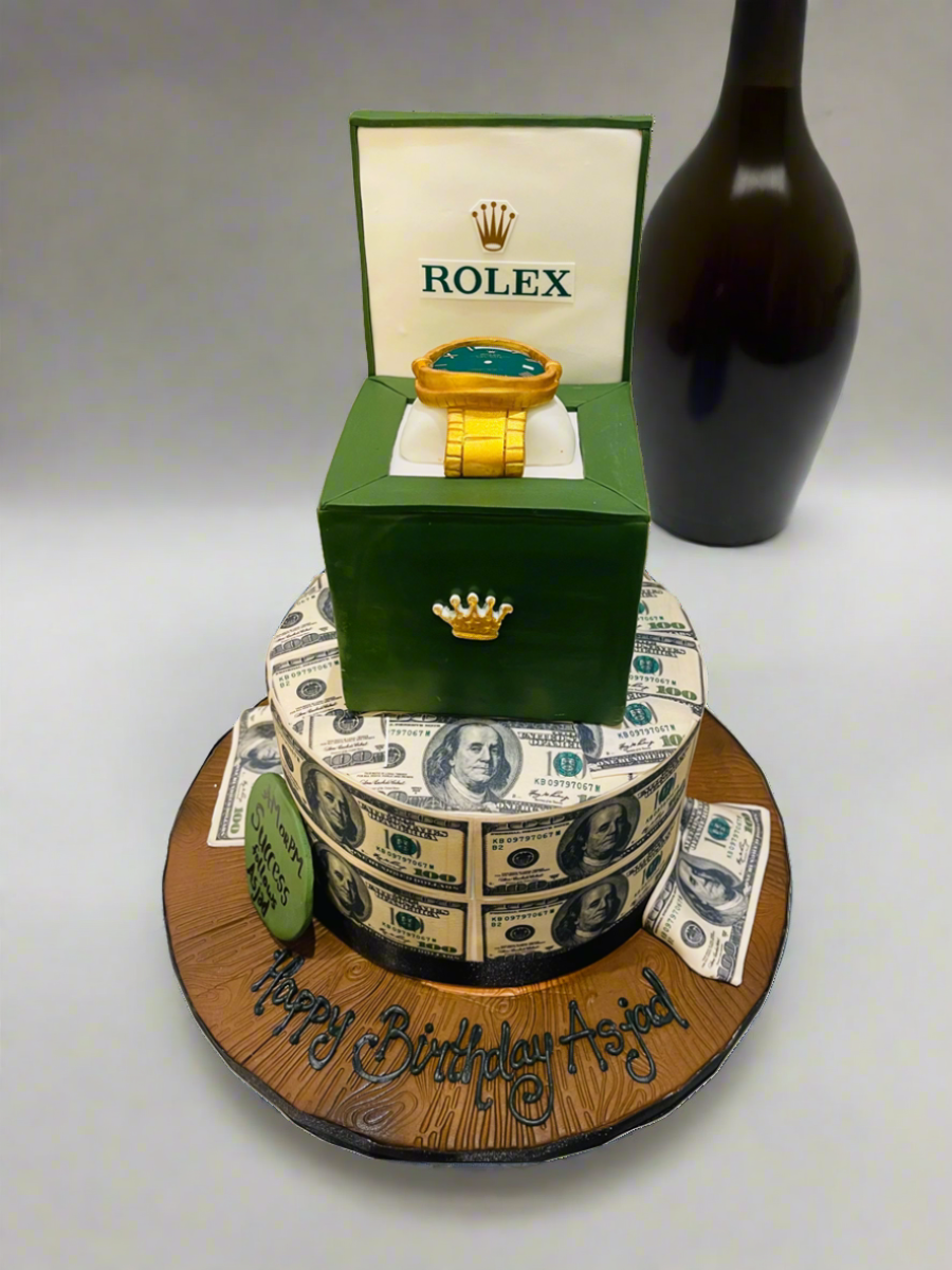 DOLLAR & ROLEX FONDANT CAKE
