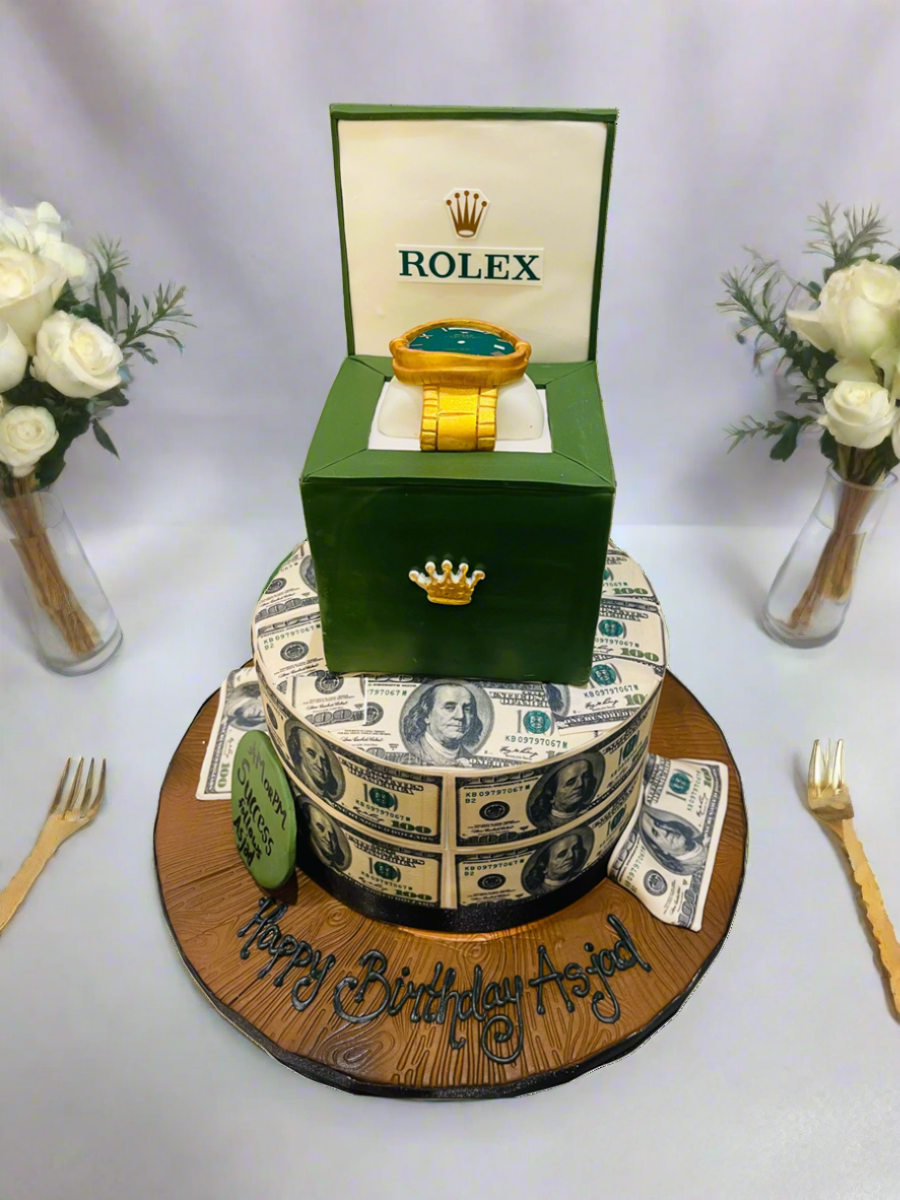 DOLLAR & ROLEX FONDANT CAKE