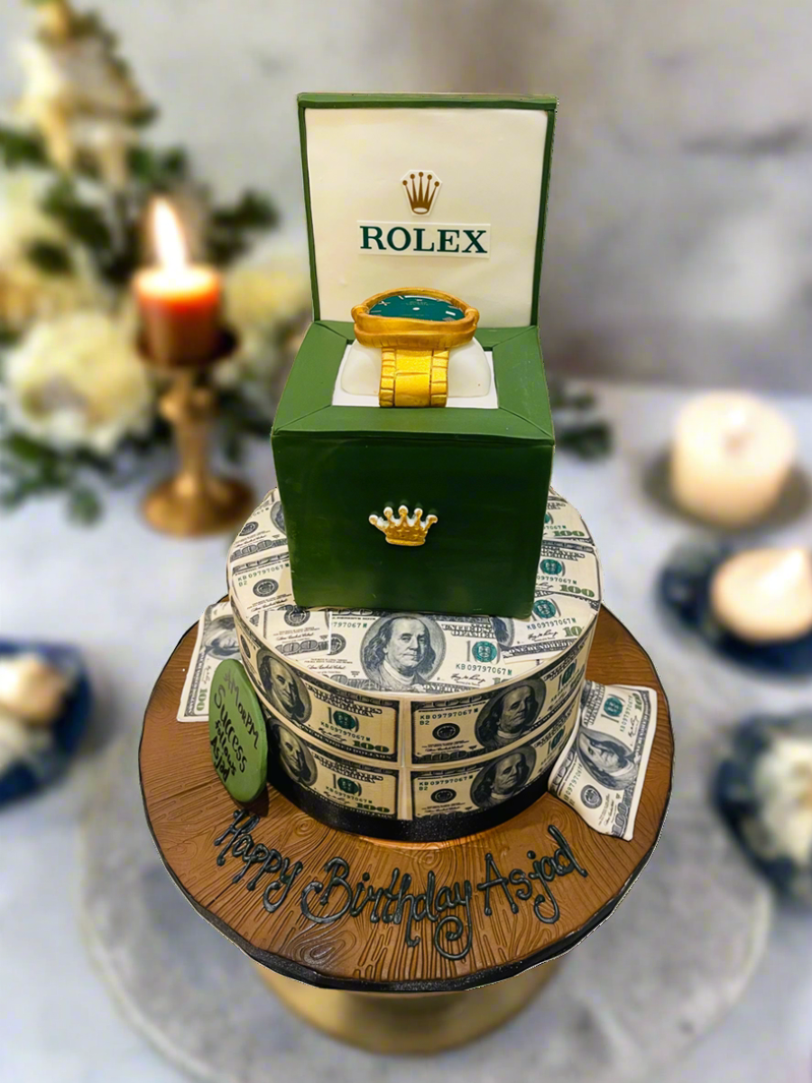 DOLLAR & ROLEX FONDANT CAKE