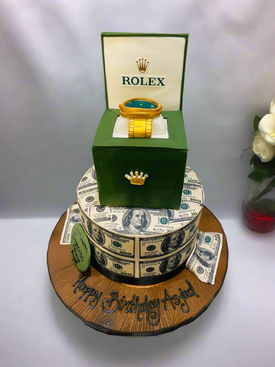 DOLLAR & ROLEX FONDANT CAKE