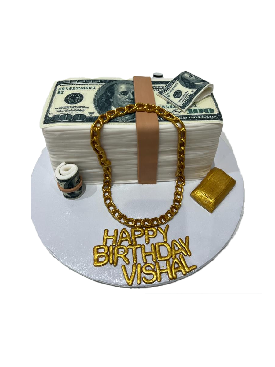 Dollar Bill Molded Fondant Cake