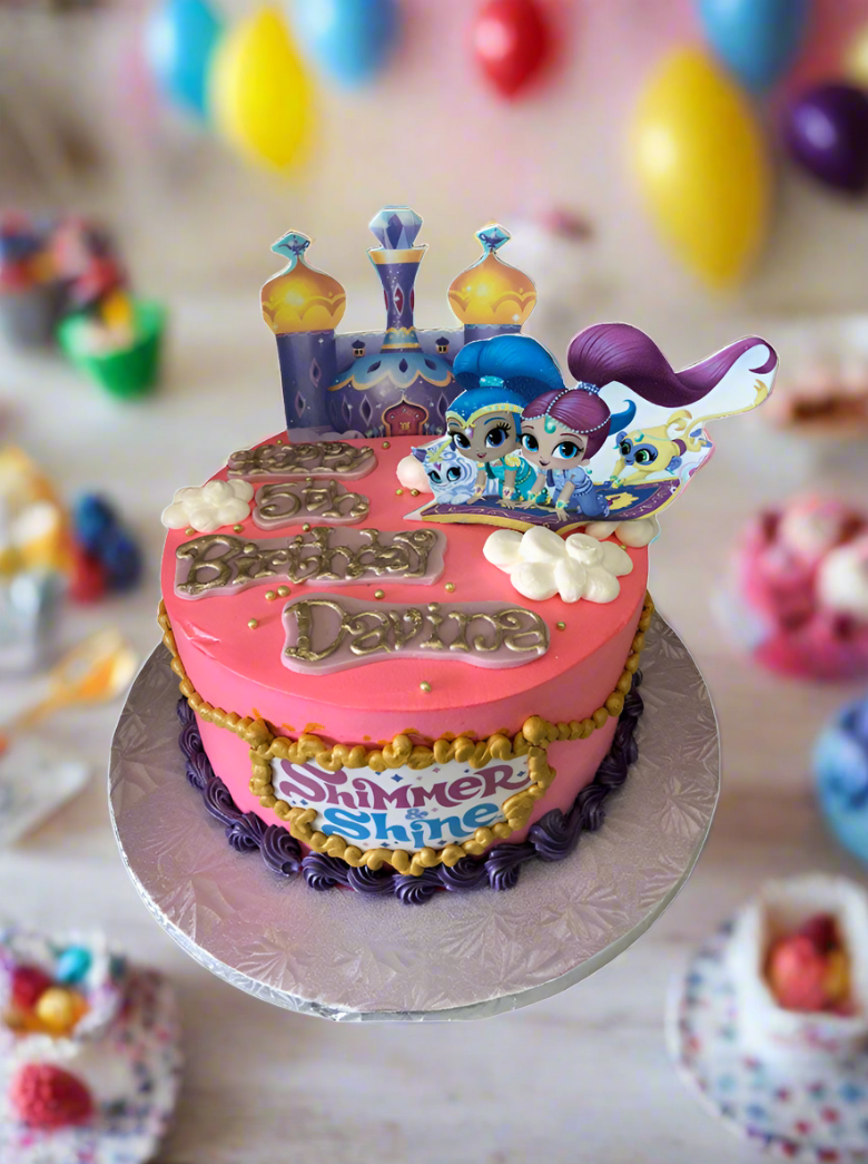 Davina Shimmer And Shine Birthday Cake