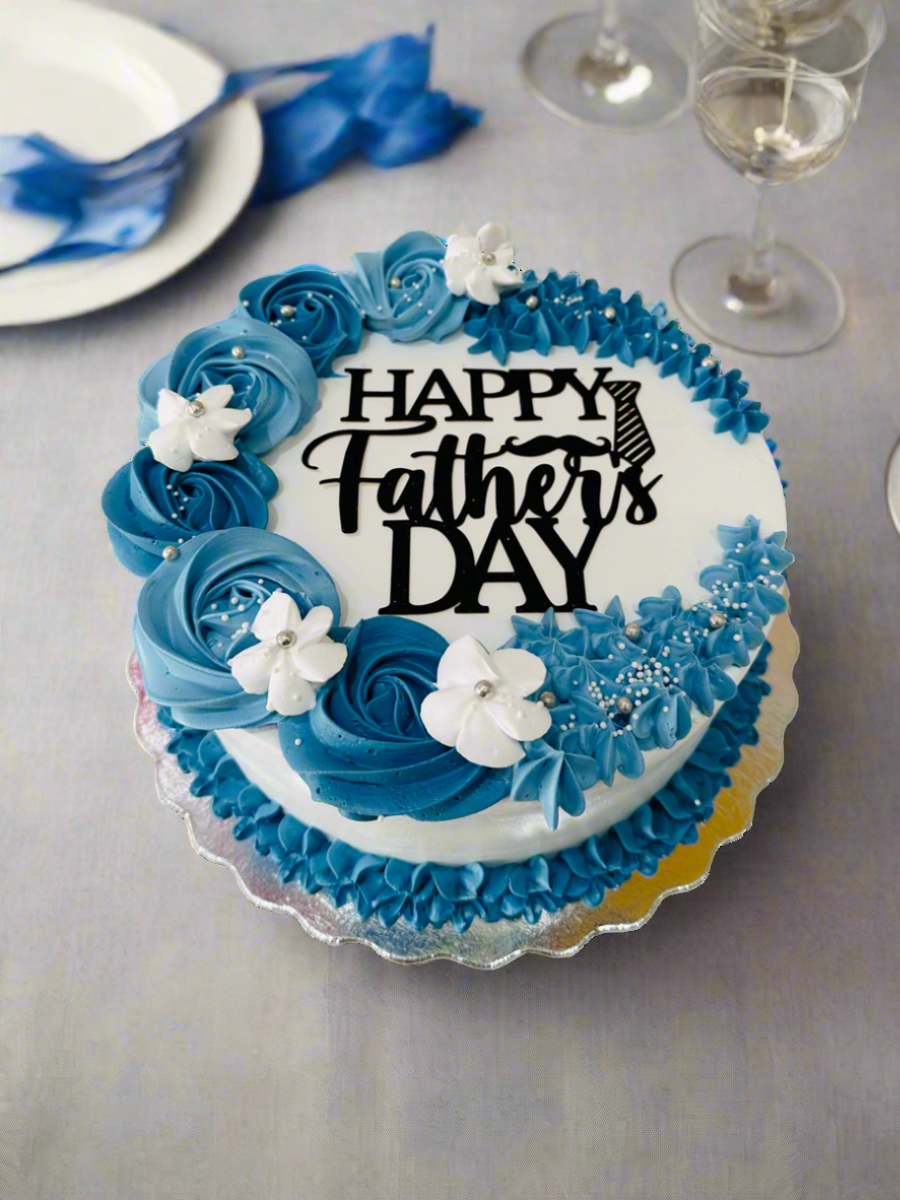 Dusty Blue Father's Day Cake