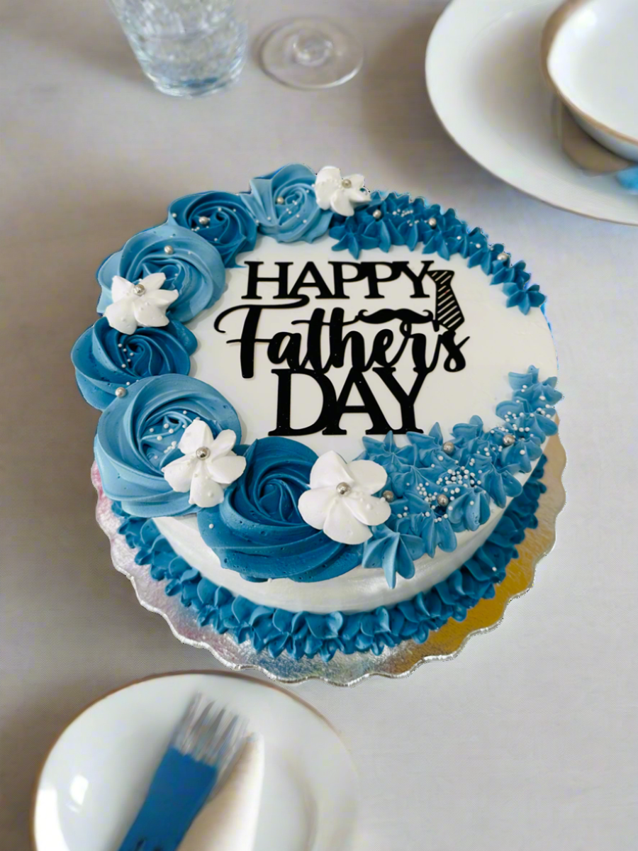 Dusty Blue Father's Day Cake