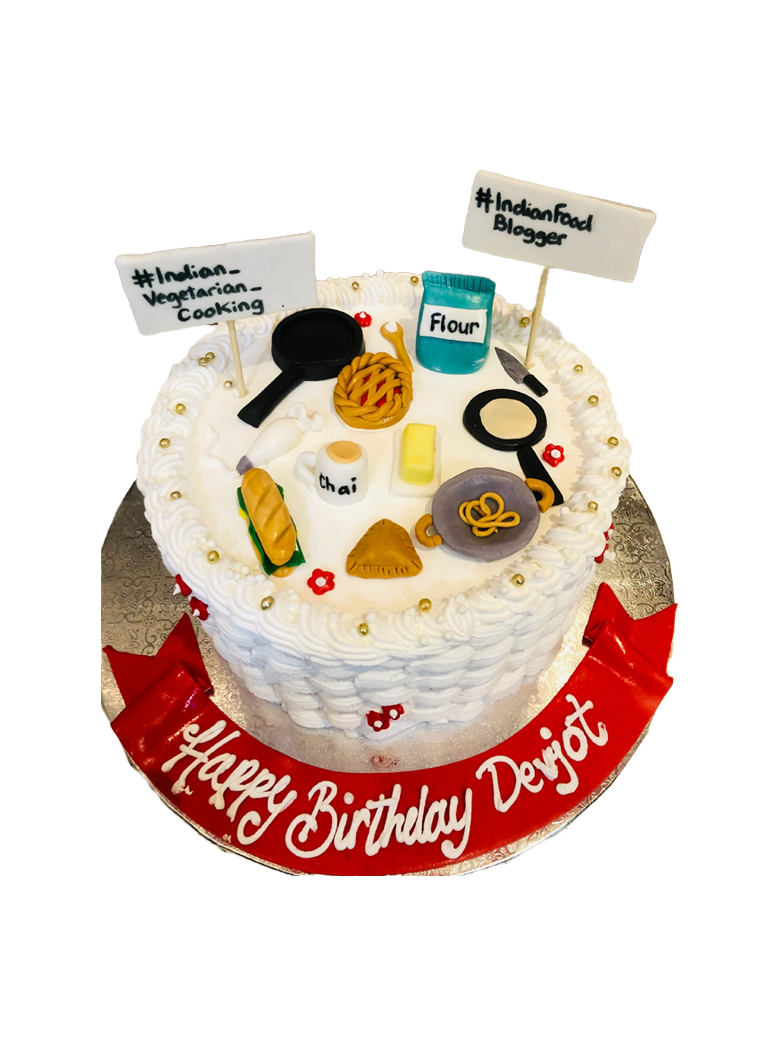 Food Theme Cream Cake
