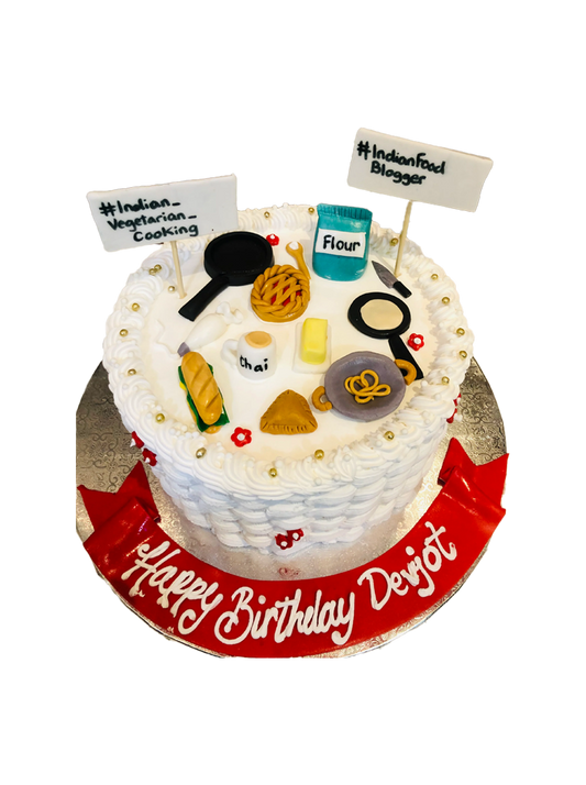 Food Theme Cream Cake