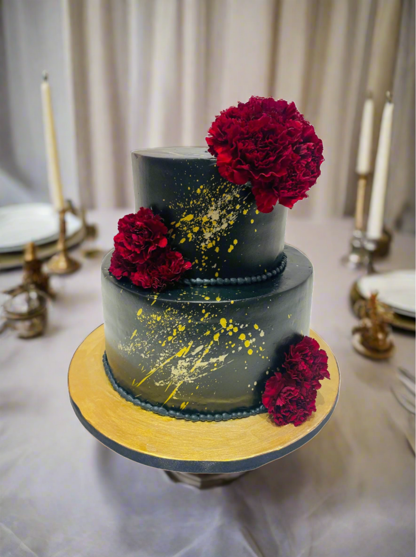 Black & Red Wedding Cake