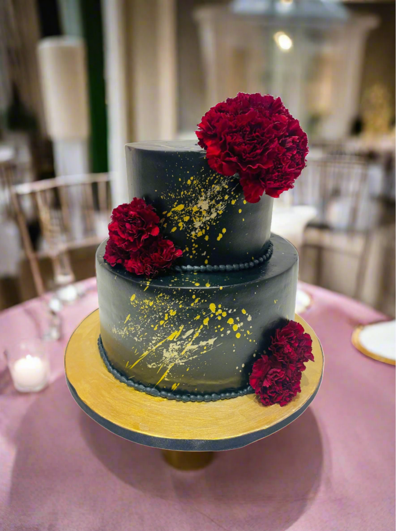 Black & Red Wedding Cake