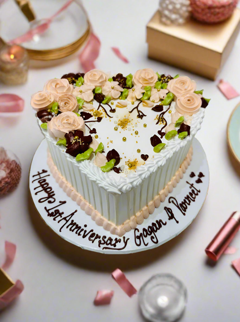 Gagan & Parneet Anniversary Cream Cake