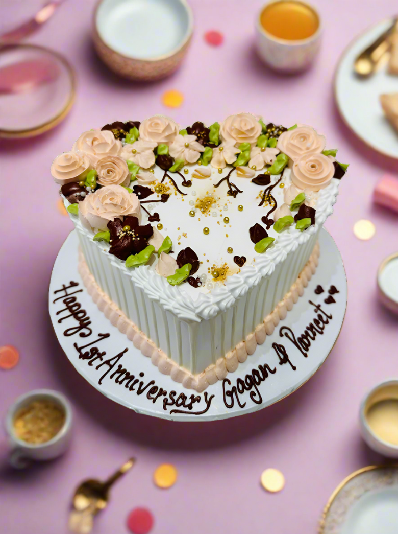 Gagan & Parneet Anniversary Cream Cake