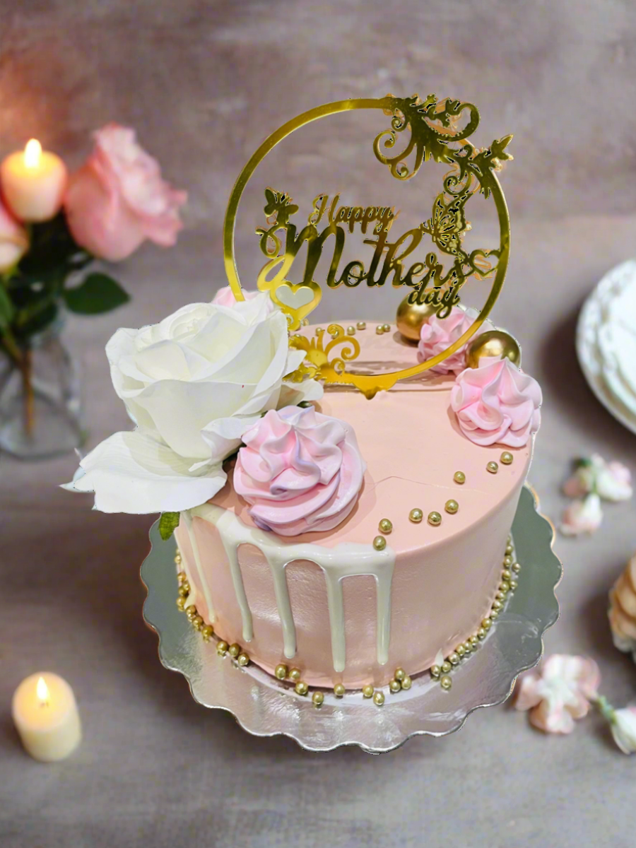 Gold Floral Mother's Day Cake