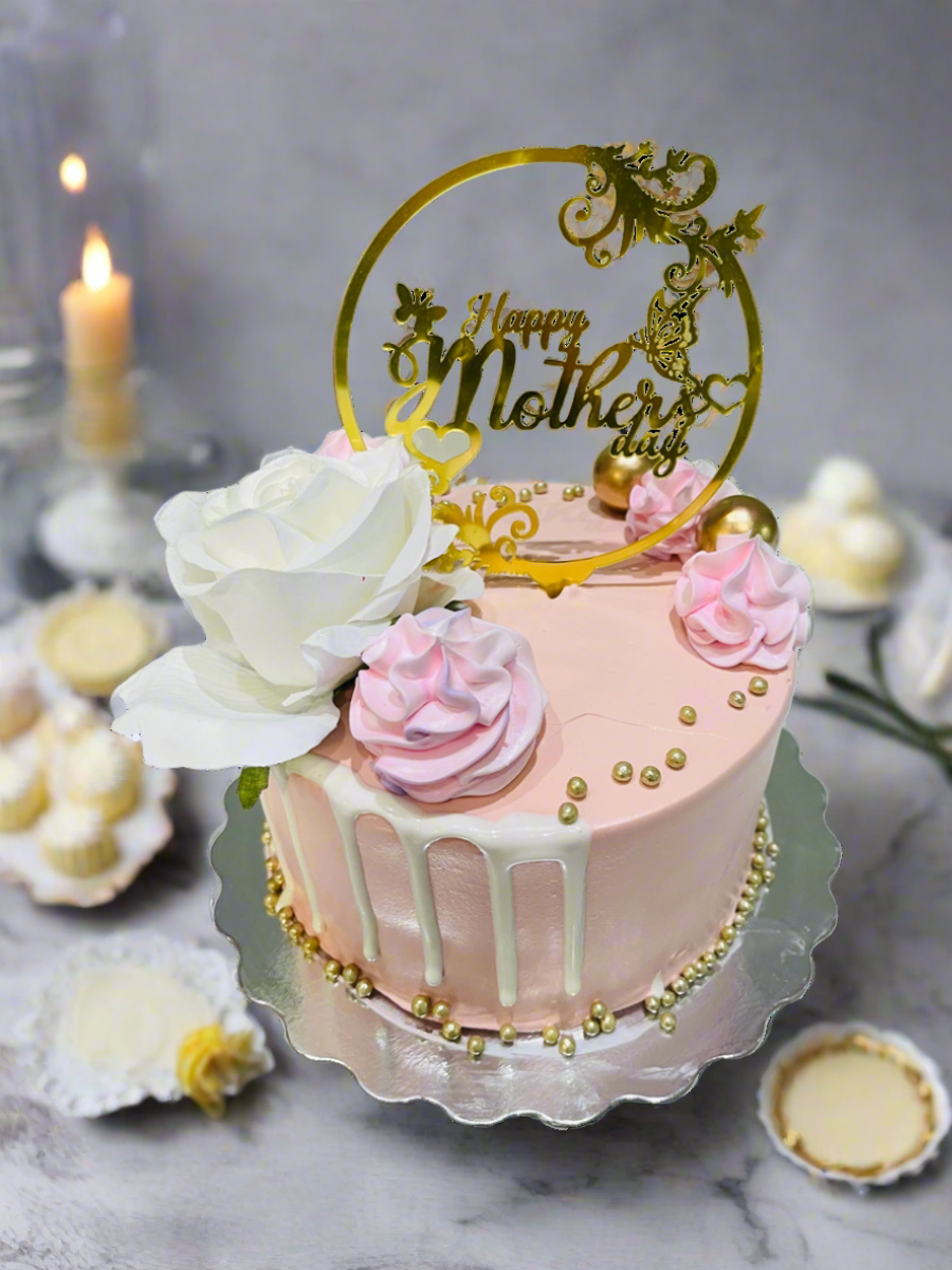 Gold Floral Mother's Day Cake