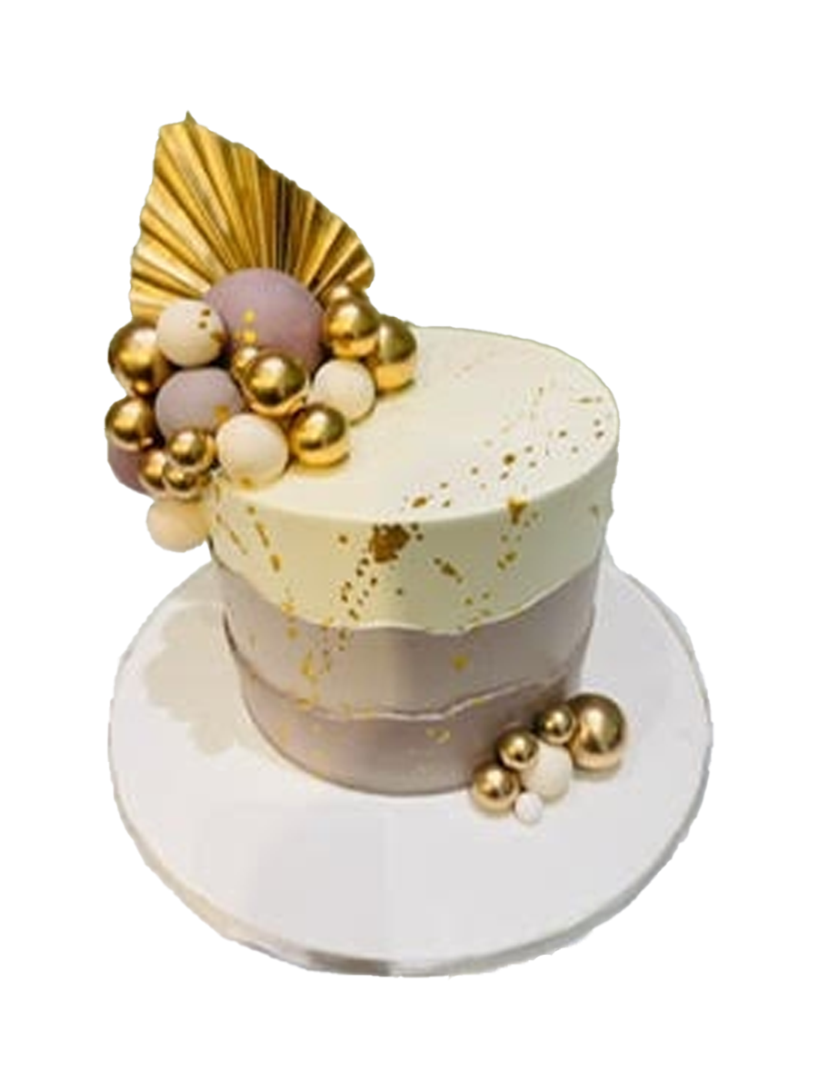 Gold Leaf Birthday Cake