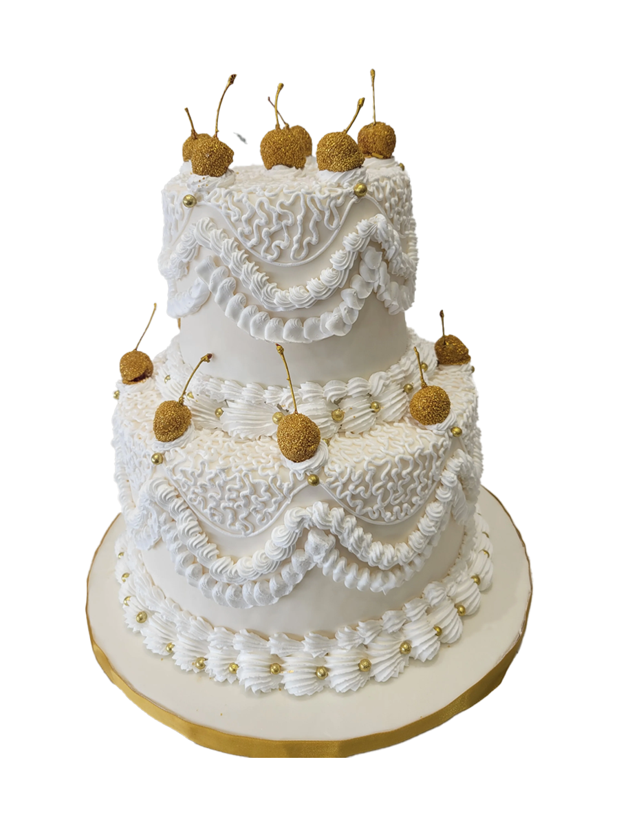 Golden Cherry Vintage Cake