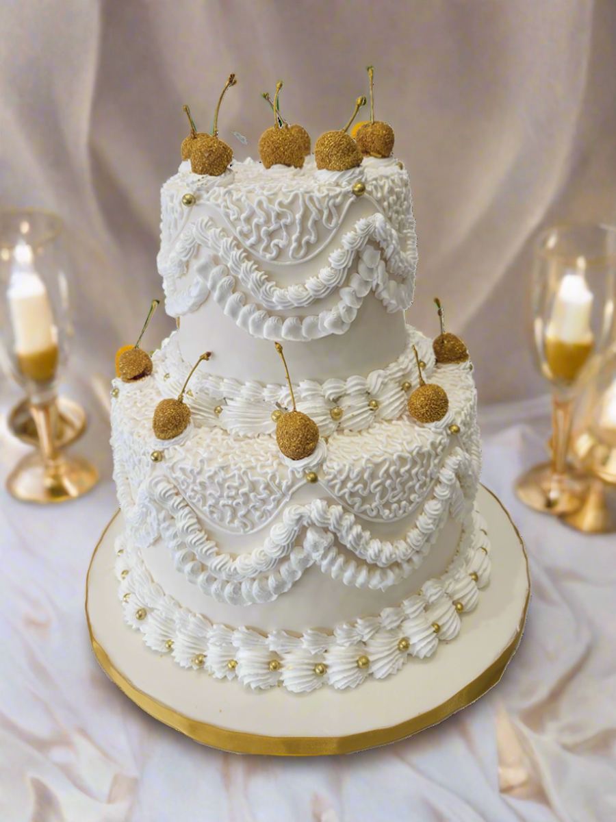 Golden Cherry Vintage Cake