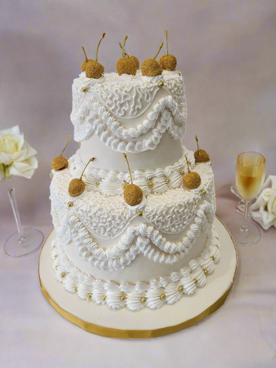 Golden Cherry Vintage Cake