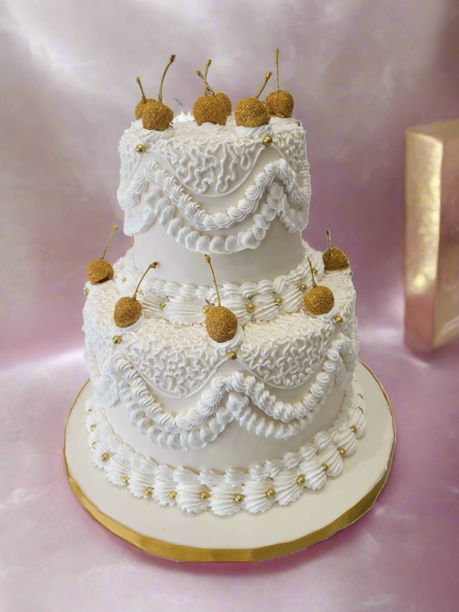 Golden Cherry Vintage Cake