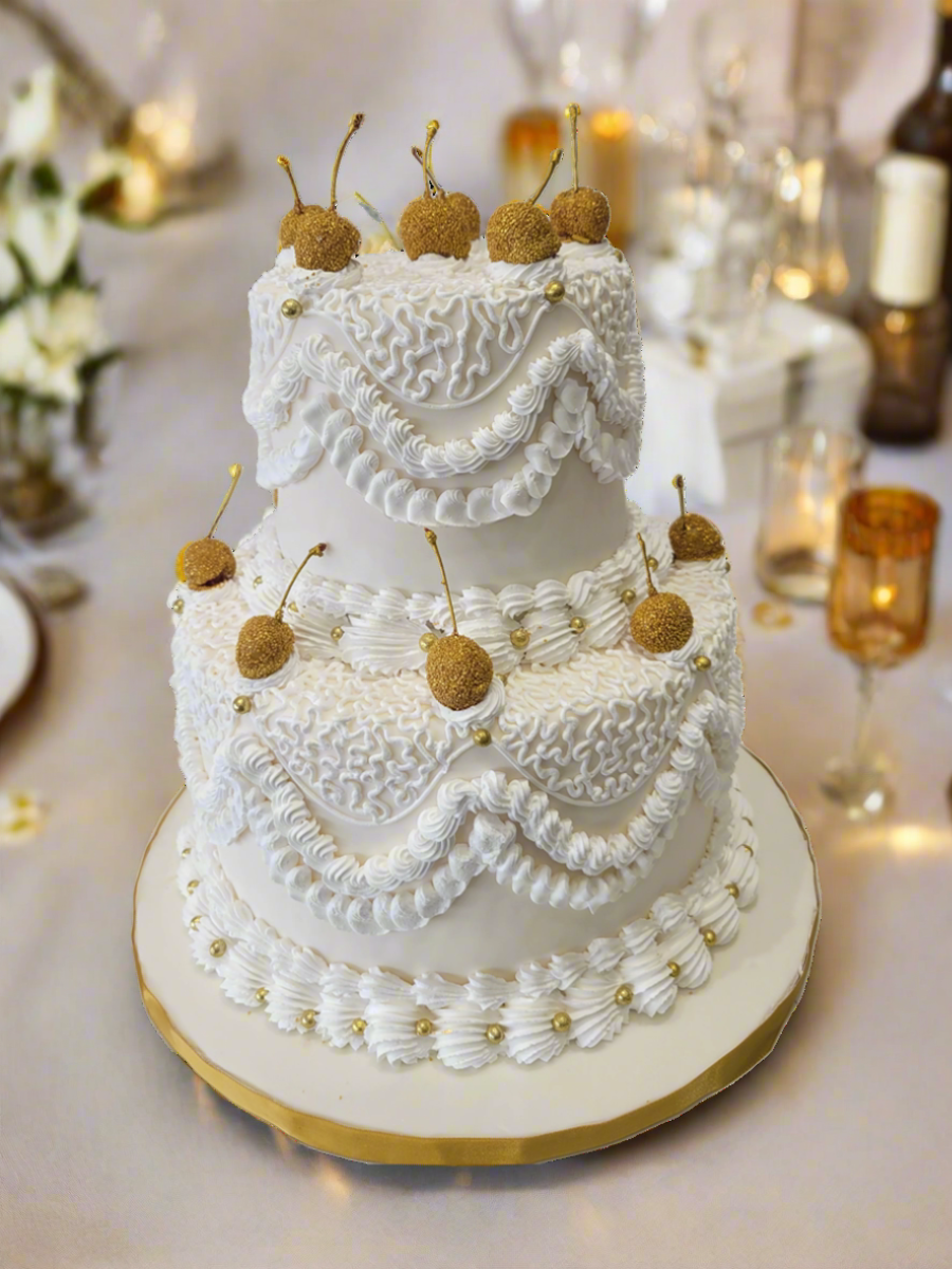 Golden Cherry Vintage Cake