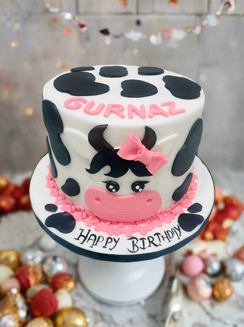 Gurnaz Cow Fondant Cake