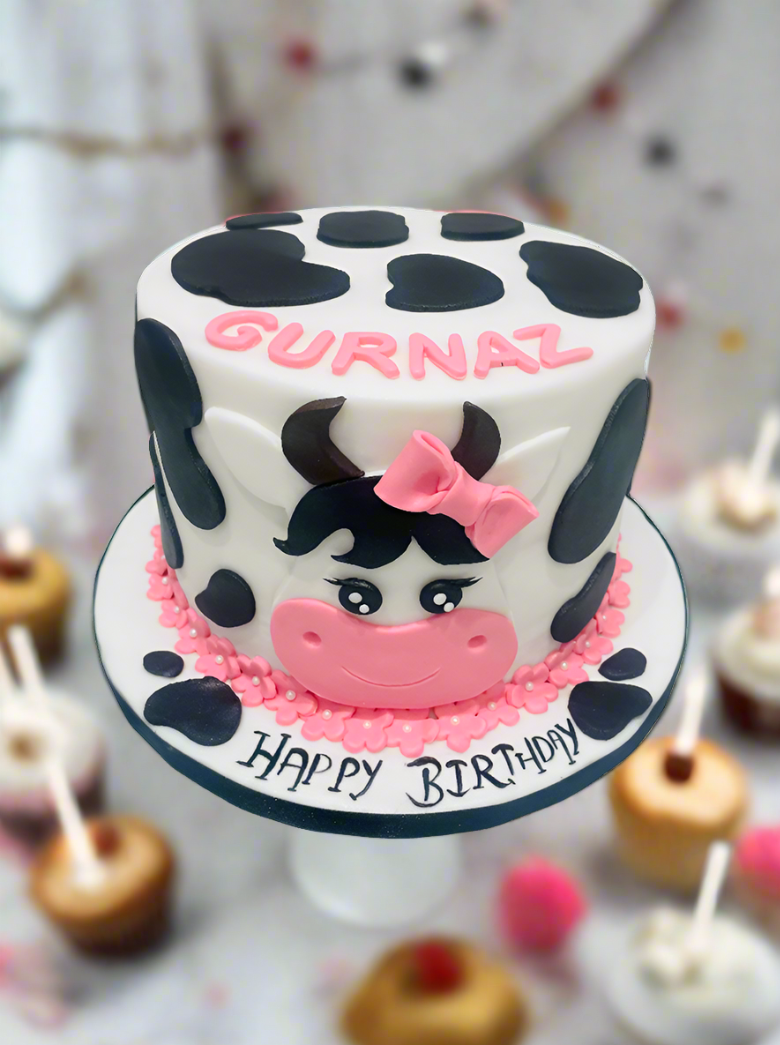 Gurnaz Cow Fondant Cake