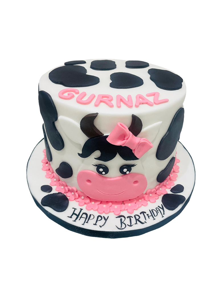 Gurnaz Cow Fondant Cake