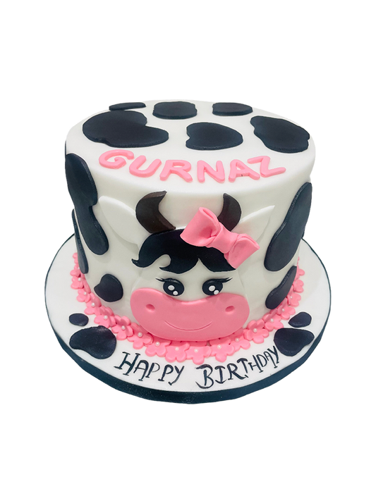 Gurnaz Cow Fondant Cake
