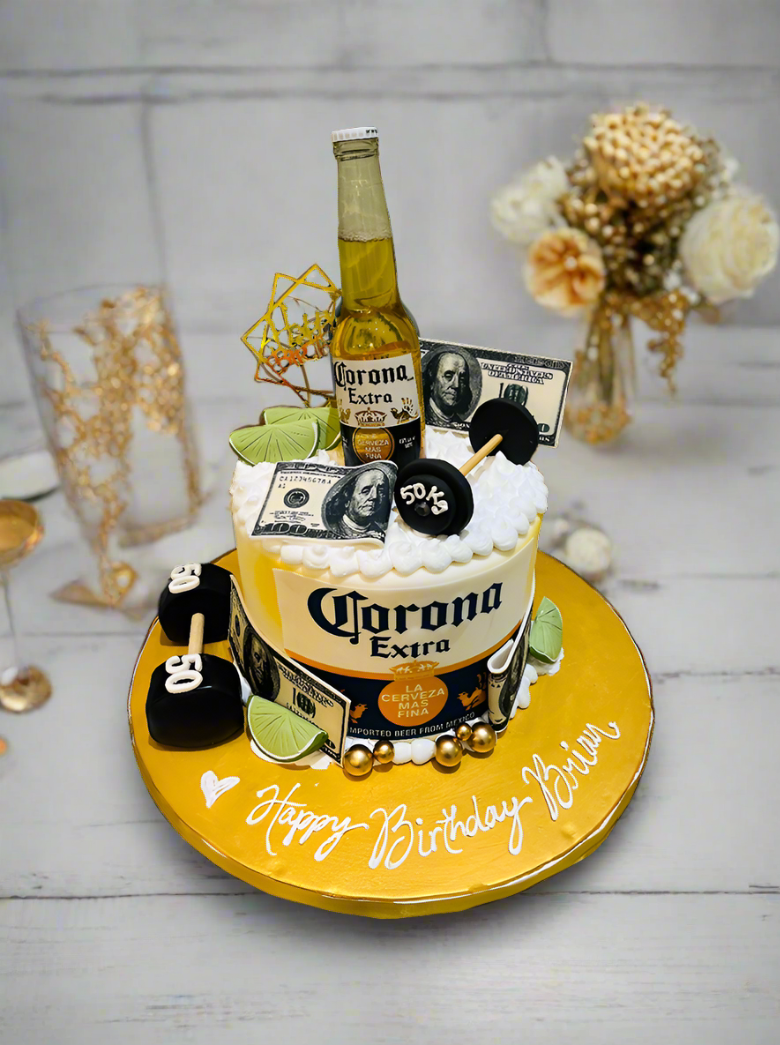 Gym & Bottle Fondant Cake
