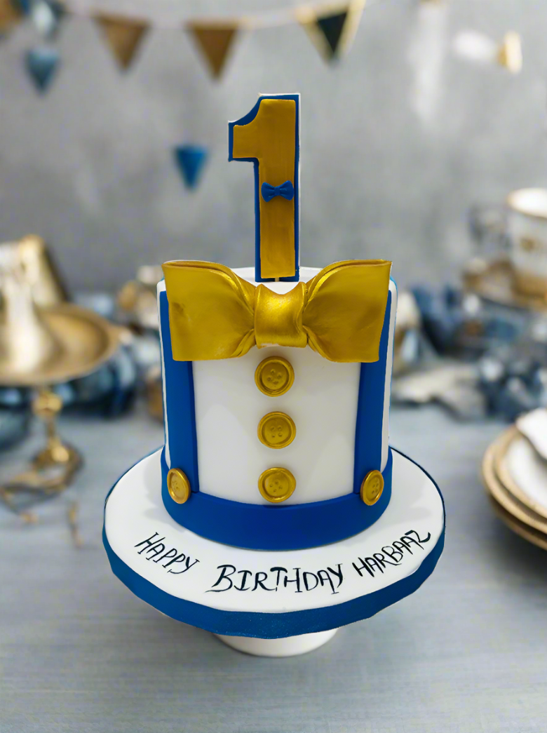 Harbaaz Blue Fondant Birthday Cake