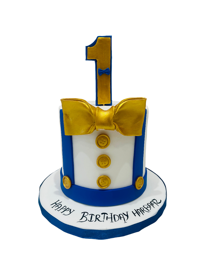Harbaaz Blue Fondant Birthday Cake