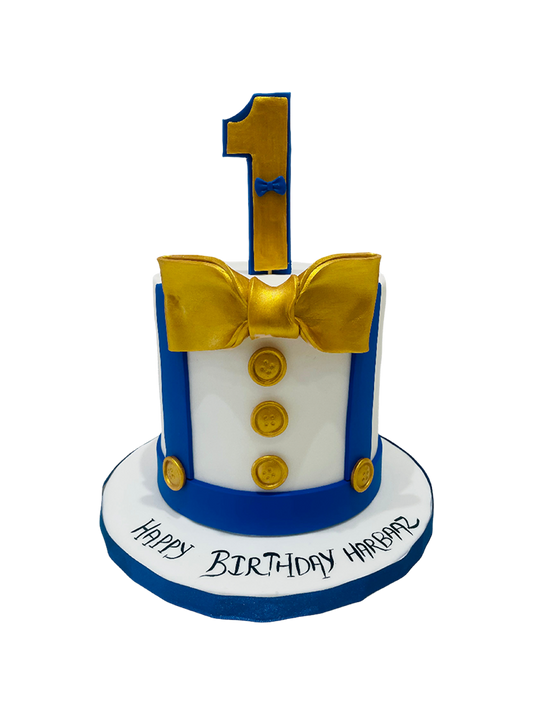 Harbaaz Blue Fondant Birthday Cake