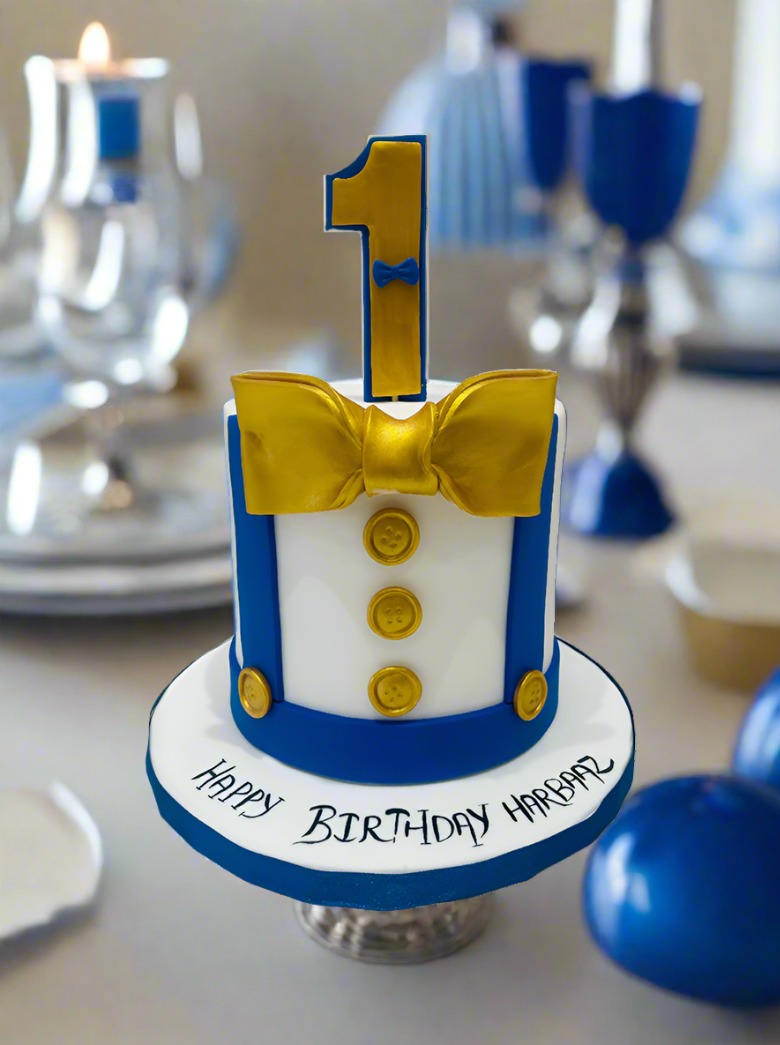 Harbaaz Blue Fondant Birthday Cake