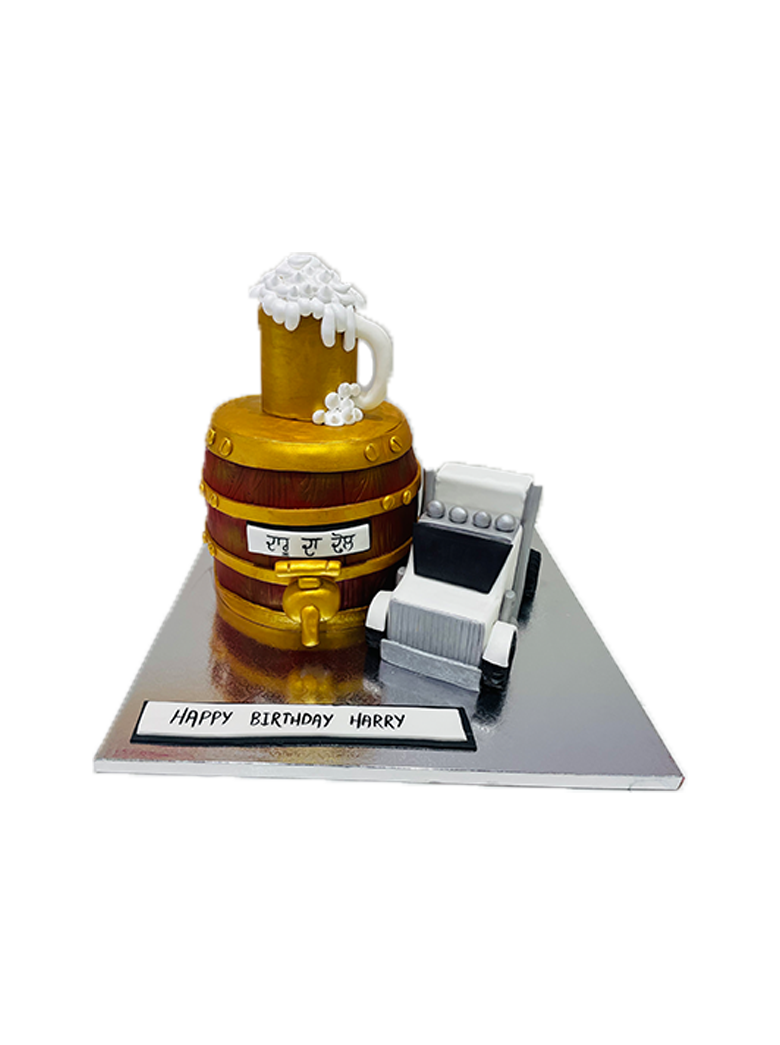 Harry Beer & Truck Birthday Cake
