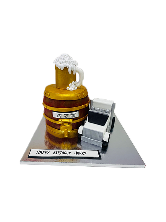 Harry Beer & Truck Birthday Cake