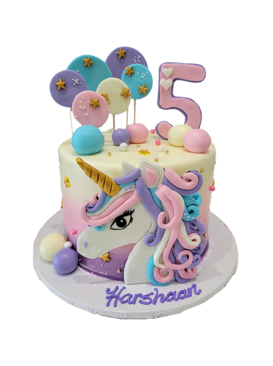 Harshaan Unicorn Fondant Cake