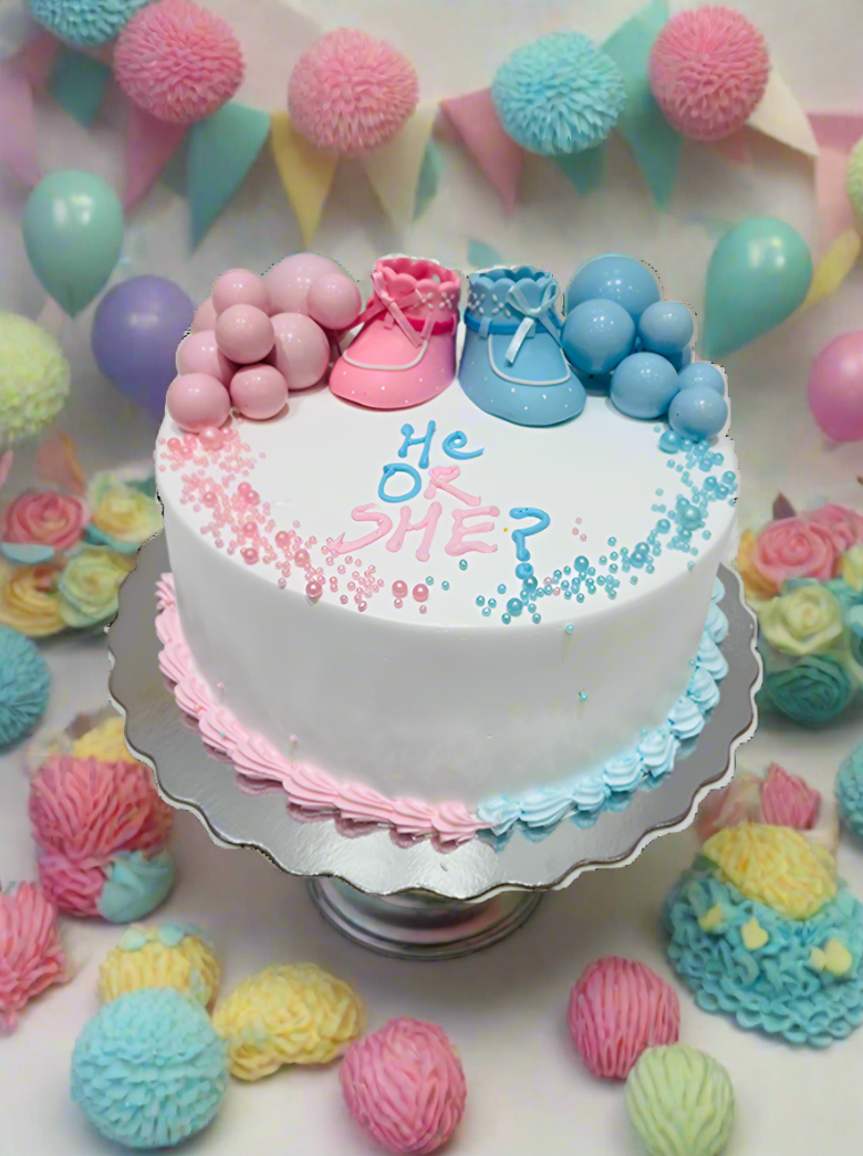 He or She Baby Shower Cake