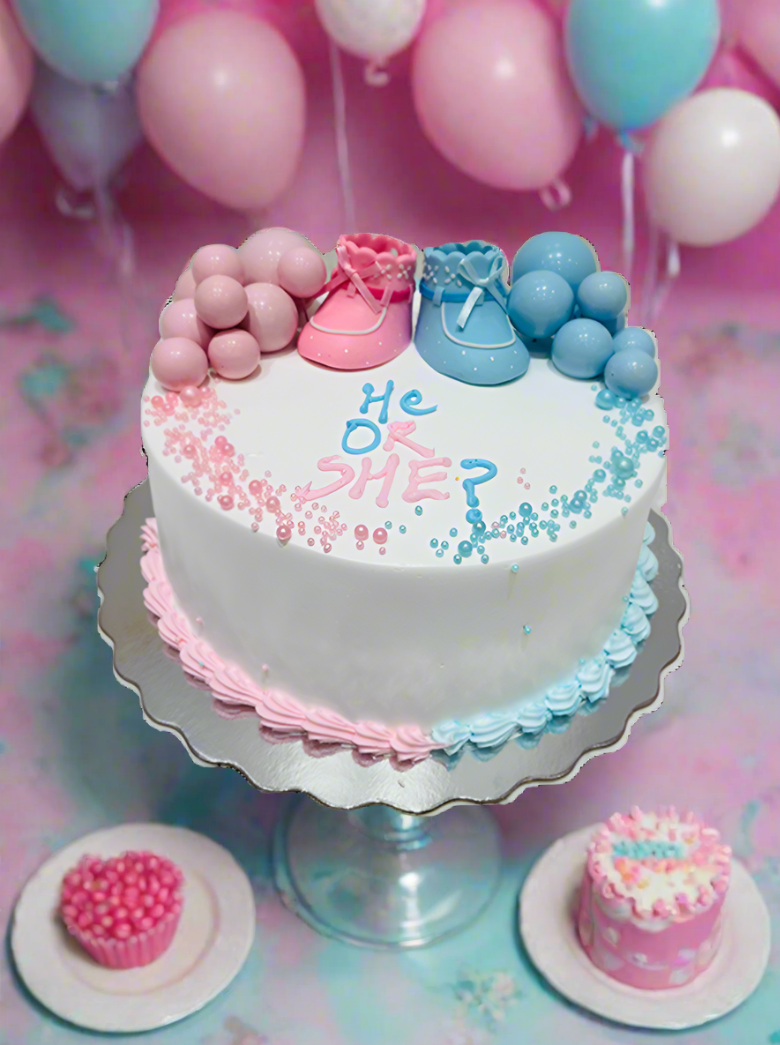 He or She Baby Shower Cake
