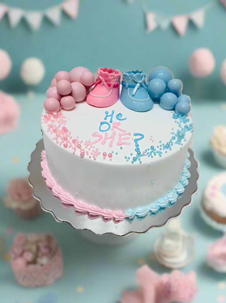 He or She Baby Shower Cake