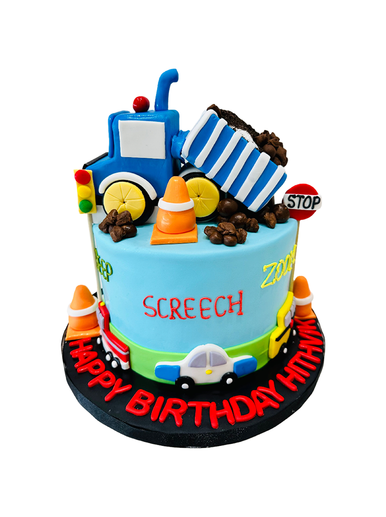 Hithvik Construction Fondant Cake