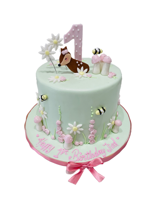 Honey Bees Fondant Birthday Cake